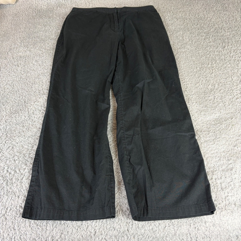 J. Jill Stretch Black Wide Leg Pants Cotton Lycra Blend Size 12